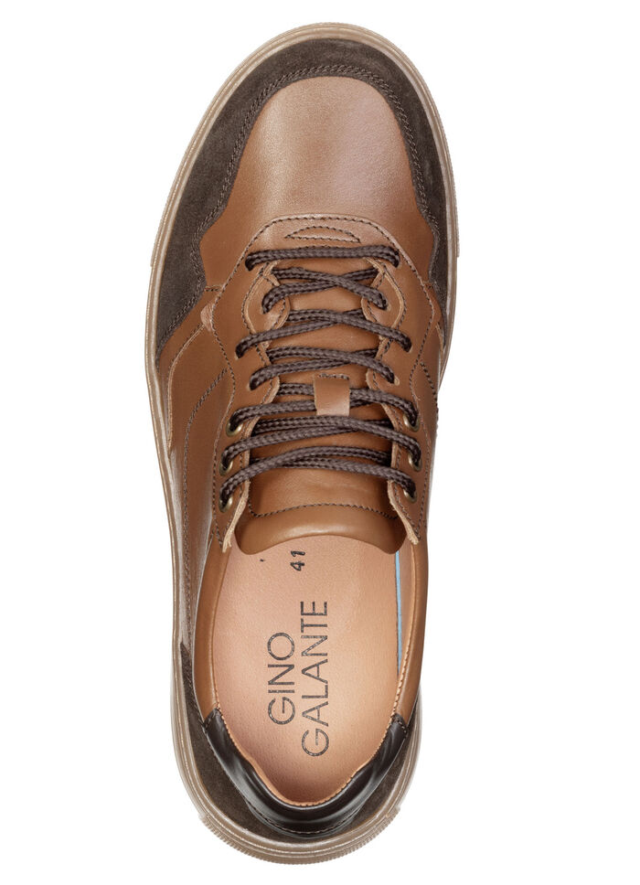 GINO GALANTE, klassische Herren-Schnürschuhe, mit herausnehmbarem Fussbett COGNAC