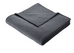 Hochwertige Schlafdecke mit Veloursband-Einfassung von Borbo ANTHRAZIT