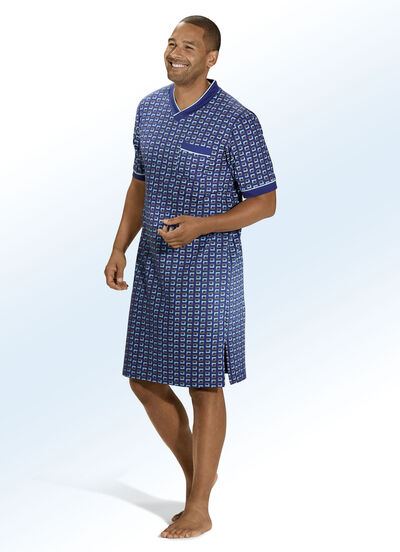 Zweierpack Nachthemden mit V-Ausschnitt und Seitenschlitzen  Zweierpack Nachthemden mit V-Ausschnitt und Seitenschlitzen