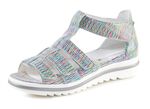 Waldl&auml;ufer, bequeme Damen-Sandalen, Weite H, mit herausnehmbarem Fussbett WEISS-BUNT