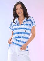 Poloshirt mit silberfarbenem Glanzdruck 