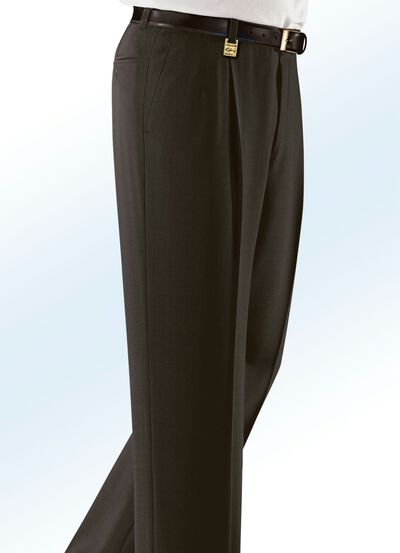 «Klaus Modelle»-Hose mit Gürtel in 4 Farben  DUNKELBRAUN