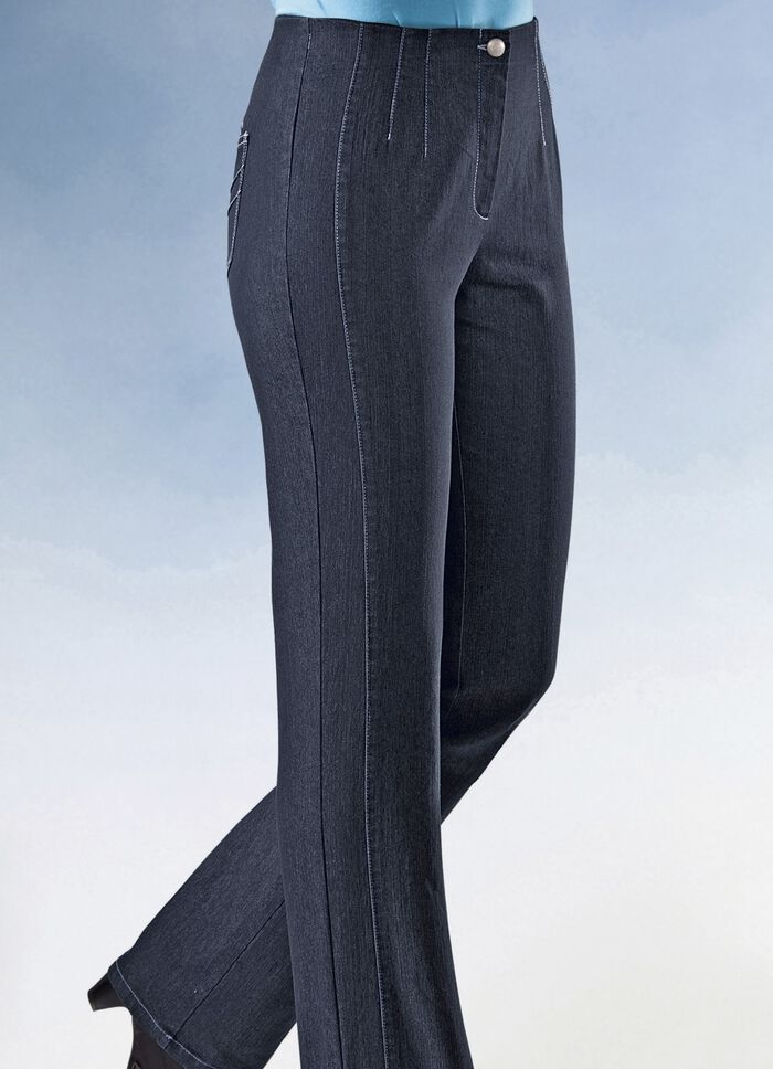 Jeans mit angeschnittenem Bund DUNKELBLAU