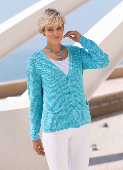 Strickjacke in Perlfang  