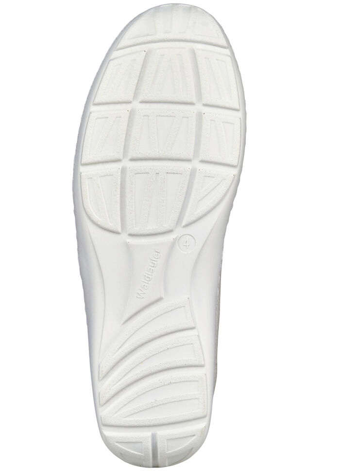 Waldläufer Slipper mit luftiger Perforation NATURWEISS