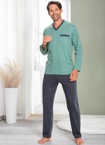 Schlafanzug mit V-Auschnitt und offenen Abschl&uuml;ssen 