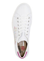 Rieker Sneaker mit verspielter Blüten-Stickerei WEISS-PINK