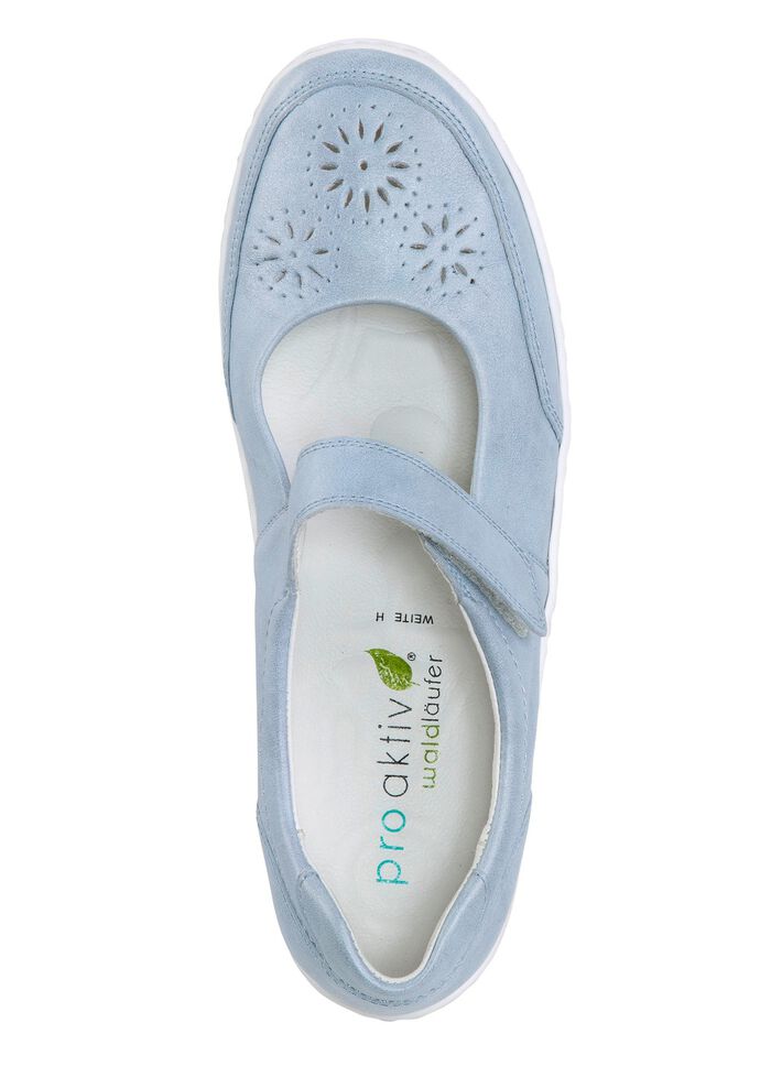 Waldl&auml;ufer, bequeme Damen-Slipper, Weite H, mit herausnehmbarem Fussbett BLEU