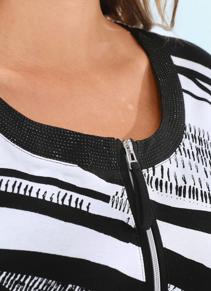 Shirtjacke mit durchgehendem Reissverschluss  