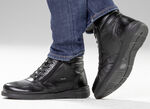 GINO GALANTE, gefütterte Herren-Boots, Winterschuhe, mit Reissverschluss SCHWARZ