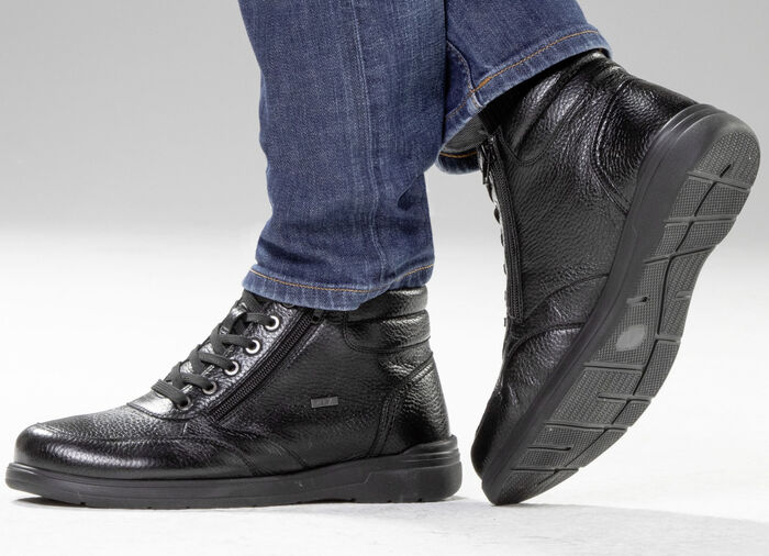 GINO GALANTE, gefütterte Herren-Boots, Winterschuhe, mit Reissverschluss SCHWARZ