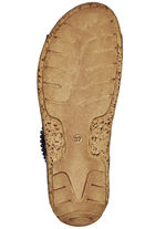 Gemini Pantolette mit verstellbarer Klettspange SCHWARZ-COGNAC