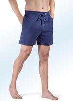 Zweierpack Pyjama- und Freizeithosen kurz mit Durchzugsband 1X MARINE, 1X GRAU MELIERT