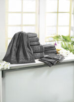 Frottierserie mit Mäander-Jacquard-Struktur ANTHRAZIT