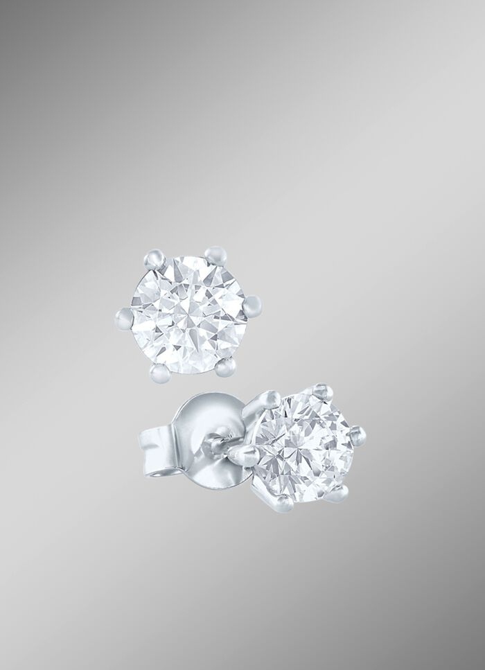 Ohrstecker in Weissgold 