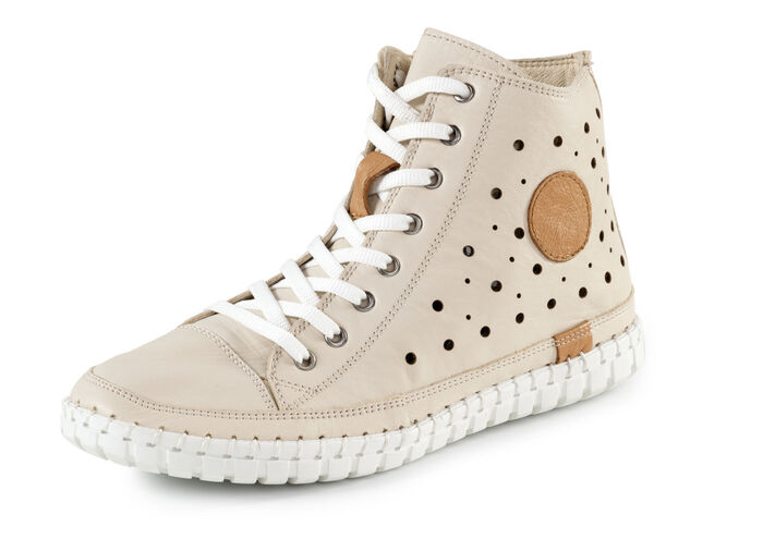 Gemini Schnür-Bootie mit luftiger Perforation und Lederapplikation BEIGE