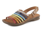 Gemini Sandale aus Rind-Nappaleder BRAUN-MULTICOLOR