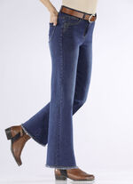 Jeans mit angesagtem Fransensaum DUNKELBLAU
