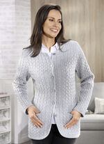 Strickjacke mit Schurwolle GRAU