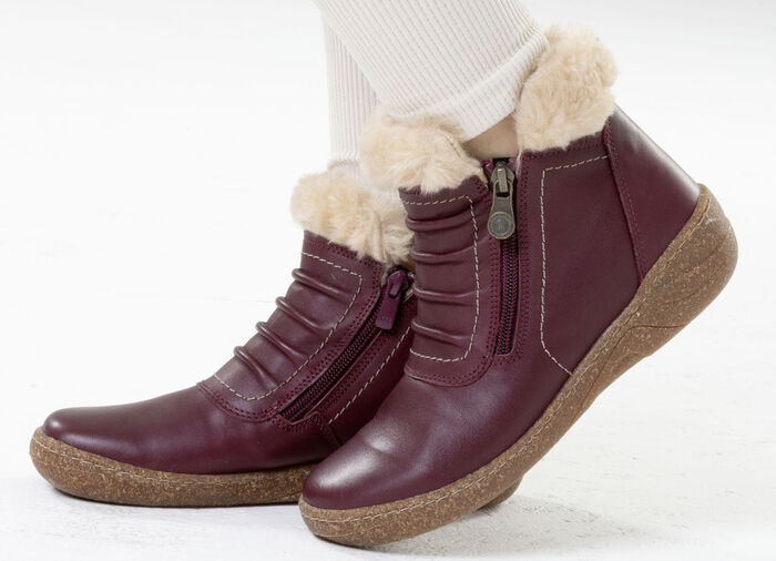 ELENA EDEN, gefütterte Damen-Boots, Winterschuhe, Weite G, mit herausnehmbarem Fussbett BORDEAUX