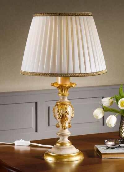 Tischlampe mit echt Blattgold 
