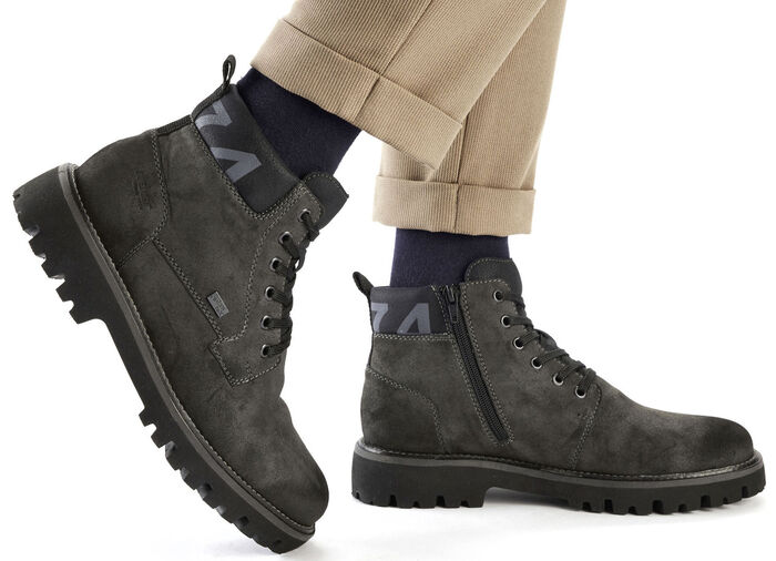 Rieker, gefütterte Herren-Boots, Winterschuhe, Weite H, mit Reissverschluss ANTHRAZIT