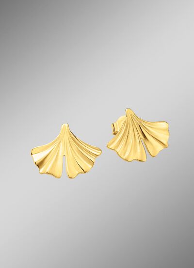 Nat&uuml;rliche Eleganz: Ohrstecker Ginkgoblatt 
