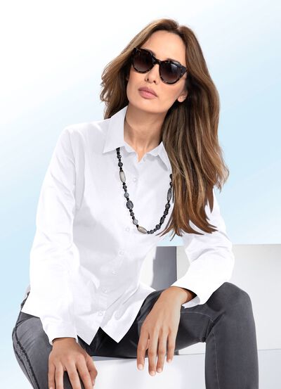 Bluse mit Hemdkragen 
