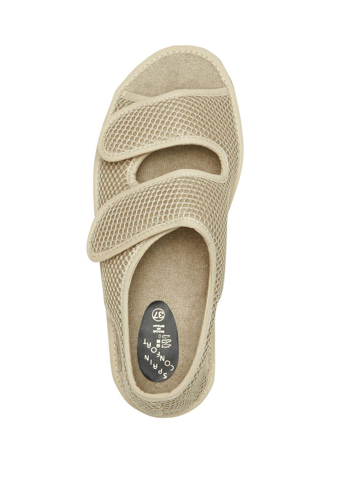Klett-Sandale aus gepolstertem Textilmaterial BEIGE
