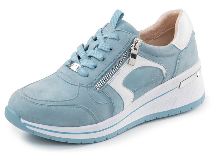 ELENA EDEN, sytlische Damen-Sneaker, Weite H, mit herausnehmbarem Fussbett BLAU-WEISS