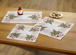 Tischdecke mit weihnachtlichem Wichtel-Dessin NATUR-BUNT