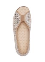 Slipper in Goldbeige aus Textilmaterial 