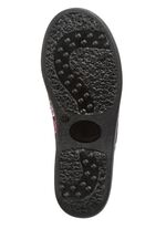 Zweierpack, gef&uuml;tterte Damen-Hausschuhe, Weite H, mit Textildruck 1X BORDEAUX, 1X MARINE