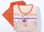 Pyjama mit 3/4-langen Ärmeln und wadenlanger Hose APRICOT-BUNT