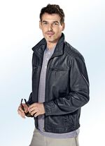 Lederkurzjacke mit Umlegekragen 