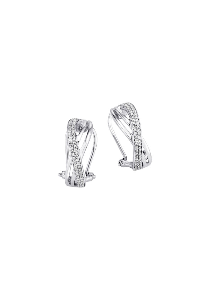 Funkelnde Clipstecker aus Weissgold mit 114 Diamanten 