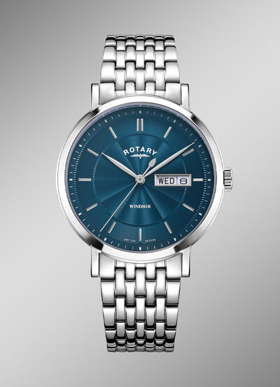 Rotary Quartz-Herrenuhr aus Edelstahl 