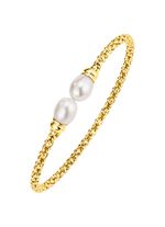 Vergoldeter Armreif mit S&uuml;sswasser-Zuchtperlen 