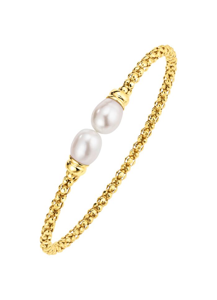 Vergoldeter Armreif mit S&uuml;sswasser-Zuchtperlen 