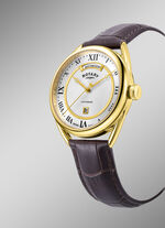 Rotary Quartz-Herrenuhr mit Lederband 
