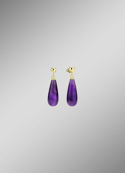 Ohrstecker aus Gold mit Amethyst 