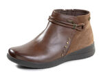 ELENA EDEN, atmungsaktive Damen-Boots, Weite H, mit herausnehmbarem Fussbett COGNAC