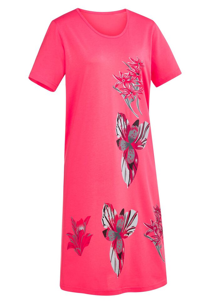 Nachthemd mit platziertem Druck und kurzen &Auml;rmeln 