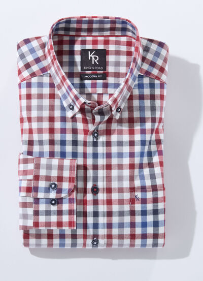 «King's Road»-Hemd mit Button-Down-Kragen in 4 Farben 