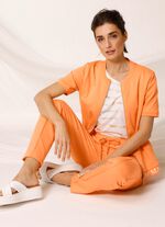 Sweatjacke mit Rippenb&uuml;ndchen 