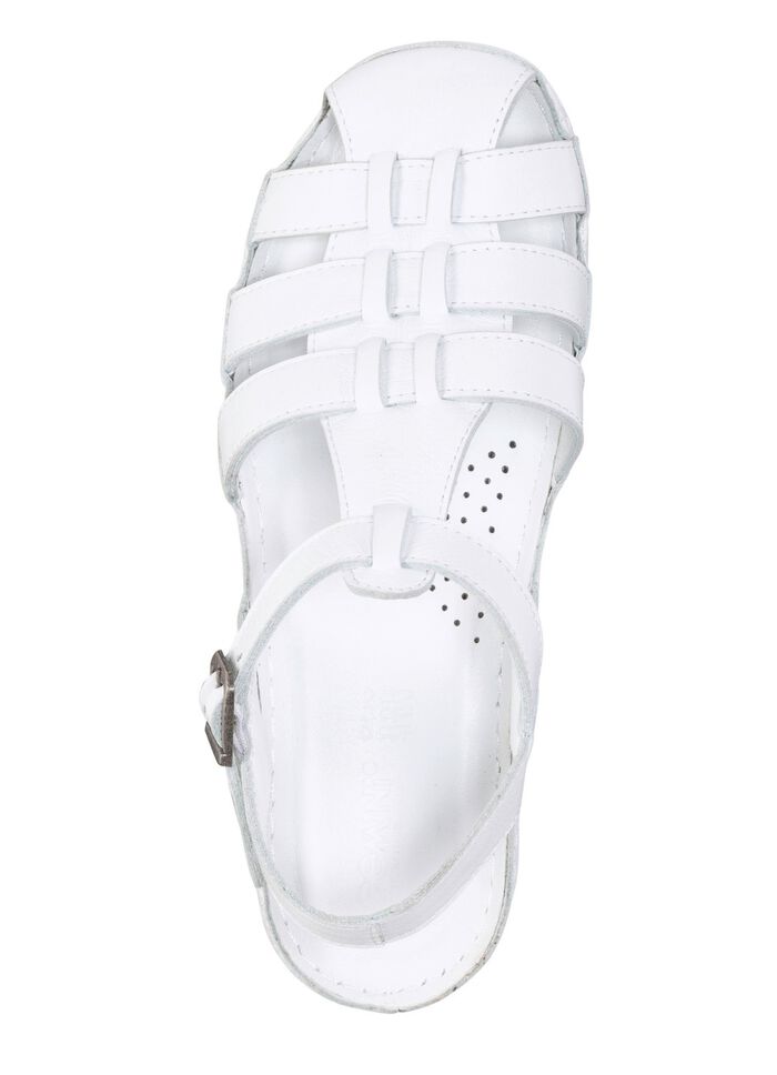 Gemini Riemchen-Sandale aus weichem Rind-Nappaleder WEISS