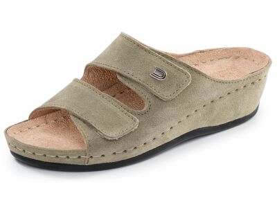 Leichte Damen-Pantoletten, Weite G, mit Klettverschluss 