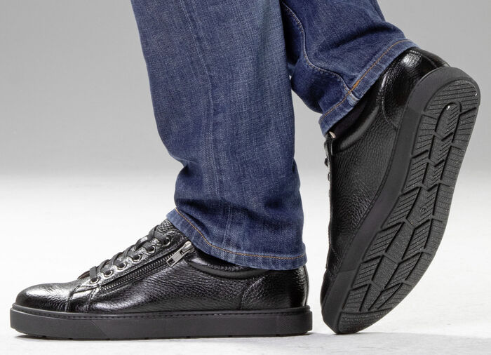GINO GALANTE, klassische Herren-Sneaker, mit herausnehmbarem Fussbett SCHWARZ