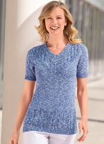 Pulli aus Melangegarn JEANSBLAU