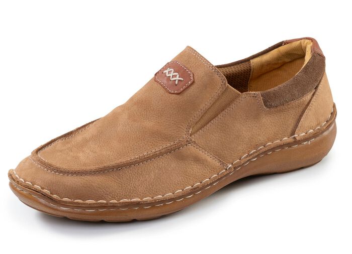 GINO GALANTE, leichte Herren-Slipper, mit herausnehmbarem Fussbett CAMEL
